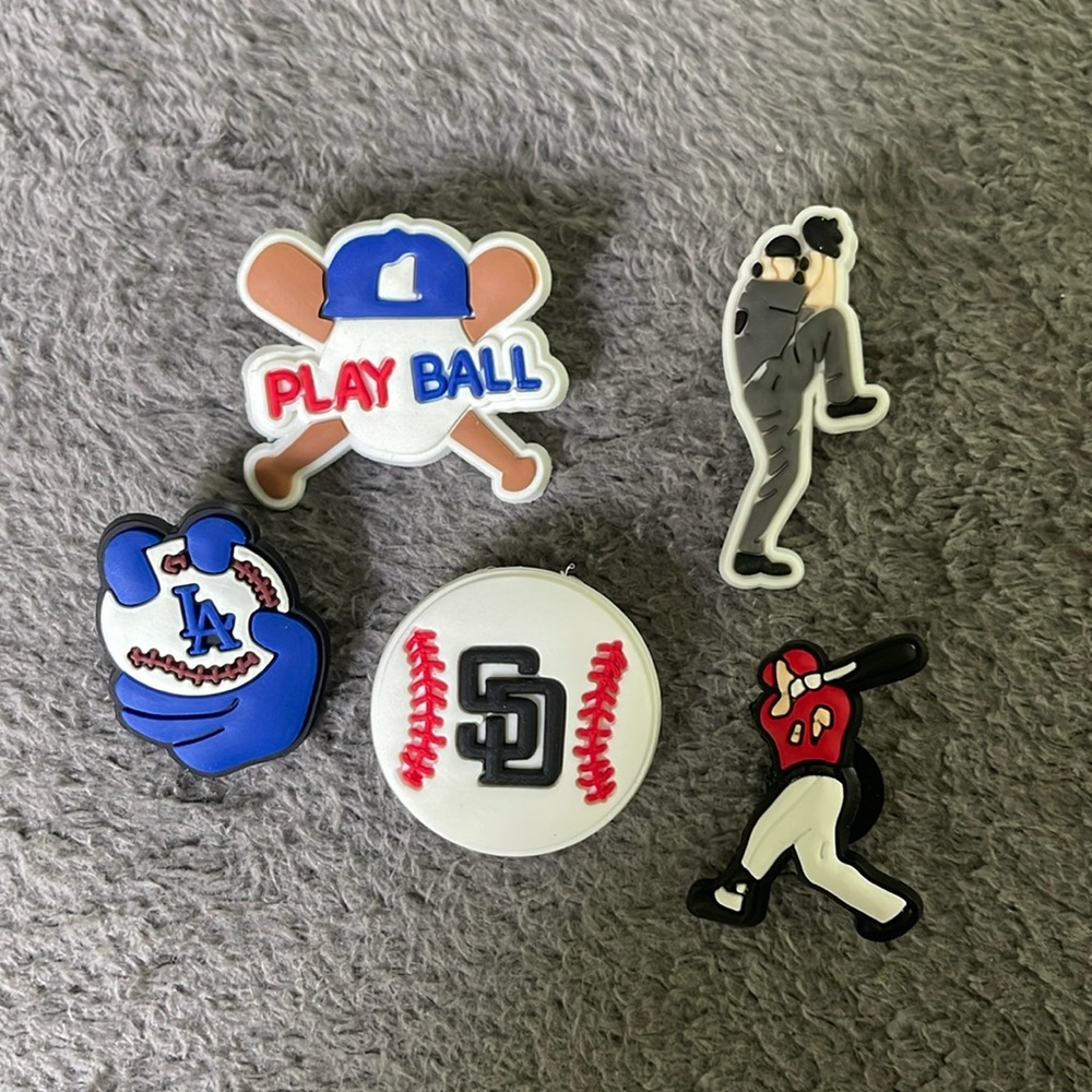 Baseball Croc charms new set of 5